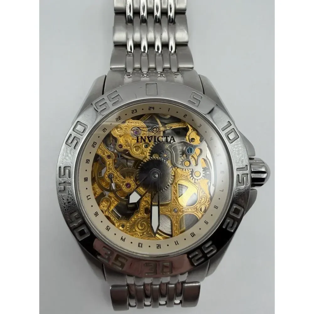 RARE Invicta 5114 Mechanical Skeleton Men's Watch - Discontinued - WORKING